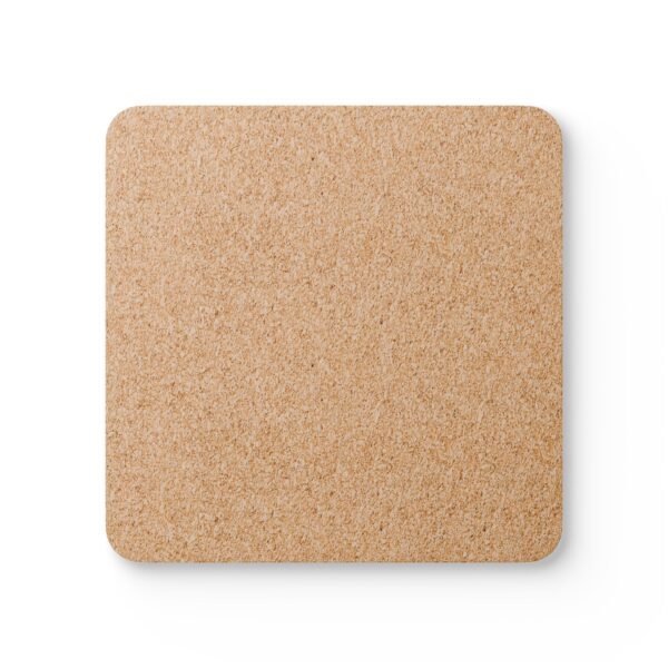 Back of coaster showing the cork base.