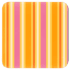 Square coaster with a retro pink and orange stripe design.