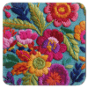 Colorful embroidery style boho flowers