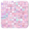 Square coaster with image of pink mosaic tiles printed on it.