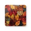 Fall leaves design coaster front.