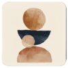 Square coaster with a neutral color abstract design.