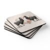 coaster set with image of shabby chic style background and two alpaca images.
