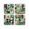 Set of 4 mid century atomic coasters.