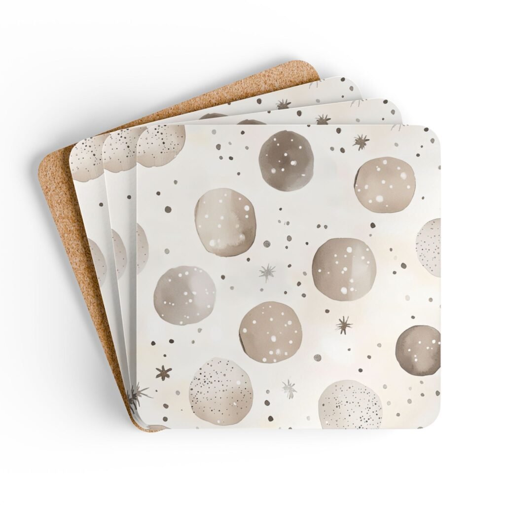 Neutral Dot Pattern Coasters