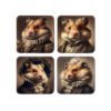 Set of four Victorian hamster coasters.
