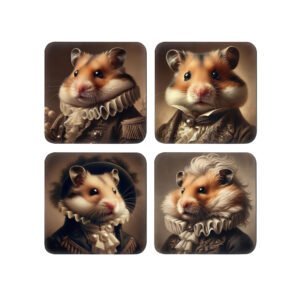 Set of four Victorian hamster coasters.