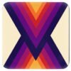 Square coaster with retro rainbow color triangles on the corner.
